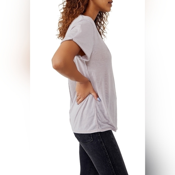 Free People Tops - Free People Vella Tee in Silver Lining•Small